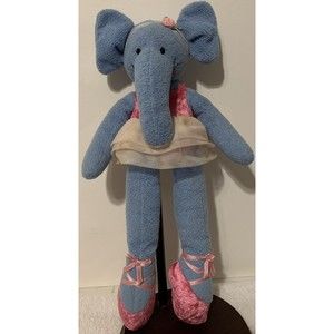 Bestever Plush Elephant Blue Pink Ballerina 14" Ballet TuTu Slippers Headband